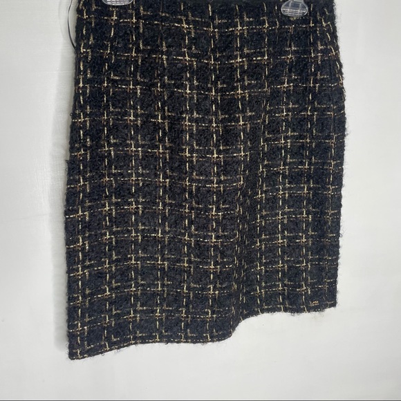 J. McLaughlin elm skirt in black and gold wool mohair and viscose - Picture 4 of 7